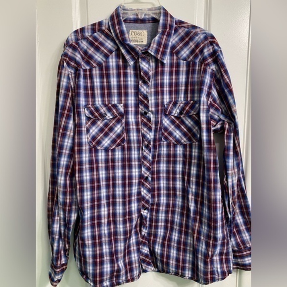 PD&C Men’s long sleeve plaid shirt XL